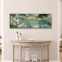 Abstract Garden Pond Painting Canvas Art - View 5