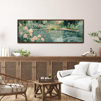Abstract Garden Pond Painting Canvas Art - View 7