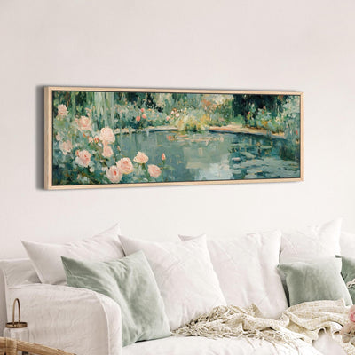 Abstract Garden Pond Canvas Art Print