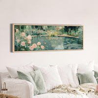 Abstract Garden Pond Painting Canvas Art