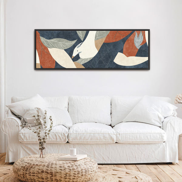 Abstract Vintage Bird Illustration Wall Art Canvas Art - View 7