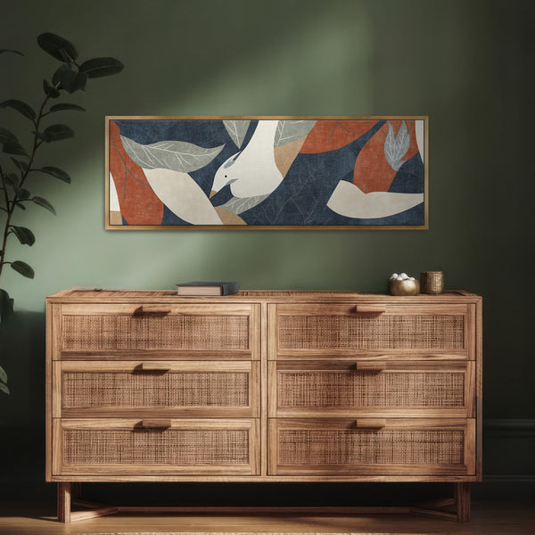 Abstract Vintage Bird Illustration Wall Art Canvas Art - View 8