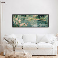 Abstract Garden Pond Painting Canvas Art - View 8