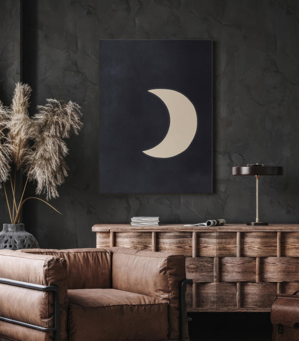 Minimalist Crescent Moon Wall Art Canvas Art - View 4
