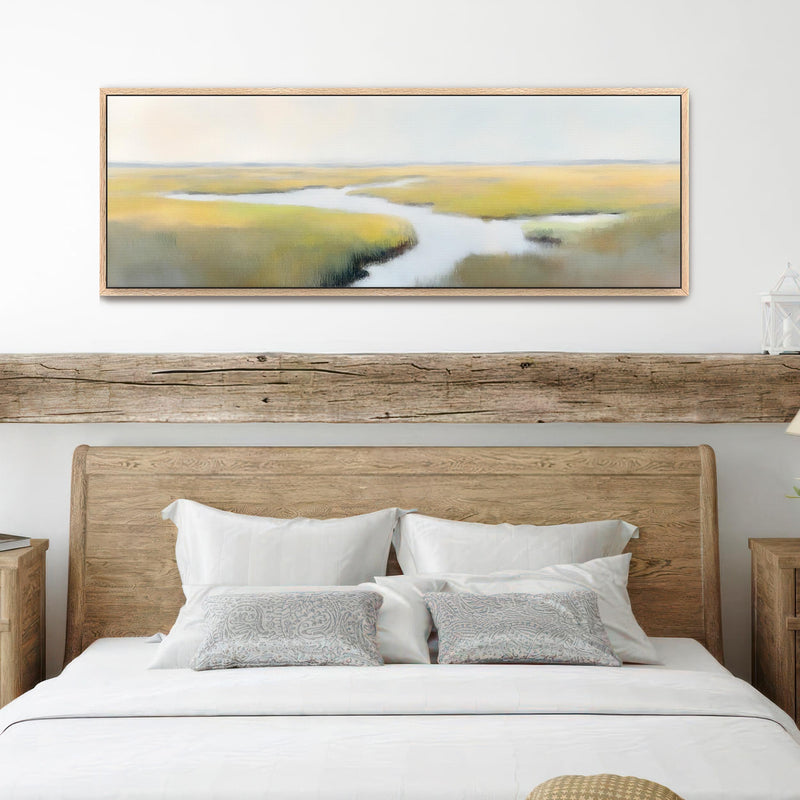 River Landscape Painting Wall Art - Minimalist Canvas Art - View 4