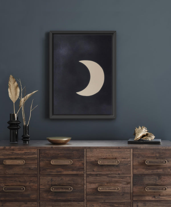 Minimalist Crescent Moon Wall Art Canvas Art - View 3