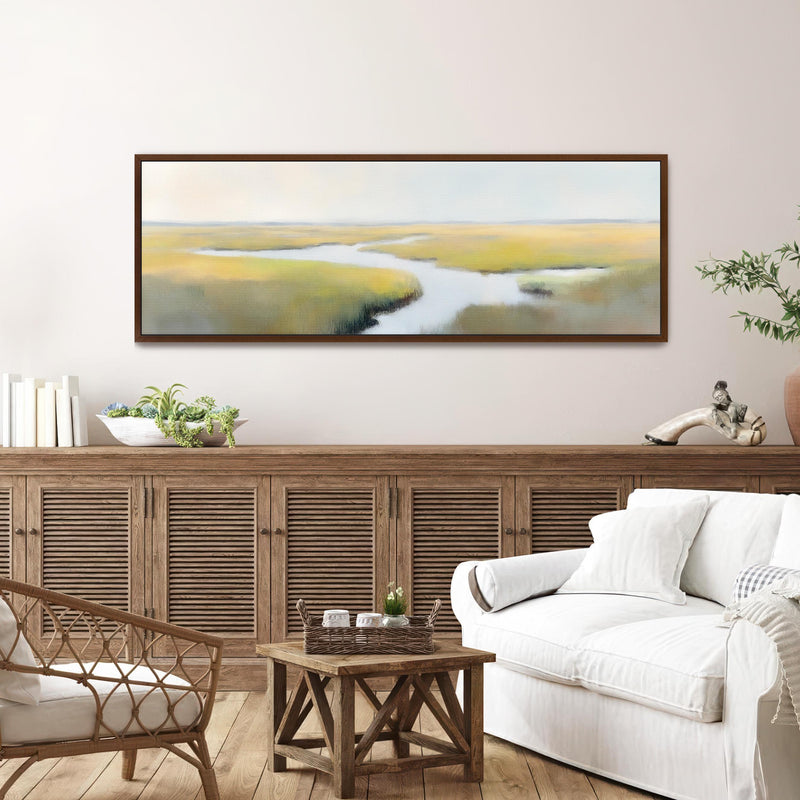 River Landscape Painting Wall Art - Minimalist Canvas Art - View 6