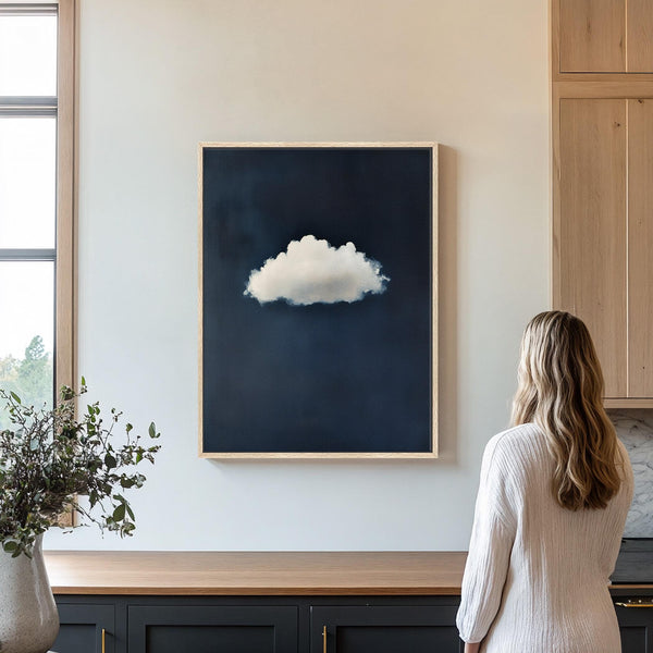 Vintage Navy Cloud Wall Art Canvas Art