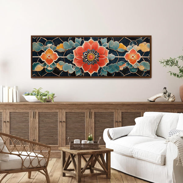 Vintage Flower Mosaic Wall Art Canvas Art