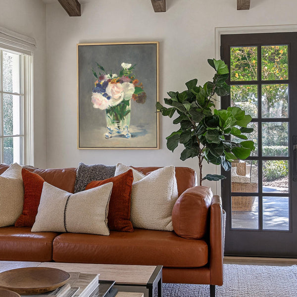 Vintage Floral Painting Canvas Art for Living room