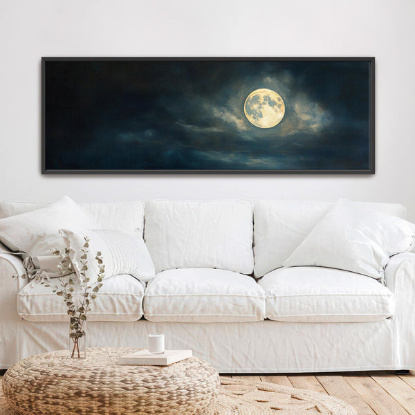 Moon At Night Painting - Moody Canvas Art - View 3