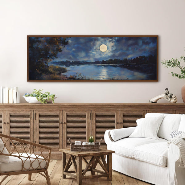 Moon At Night Painting - Moody Canvas Art - View 5