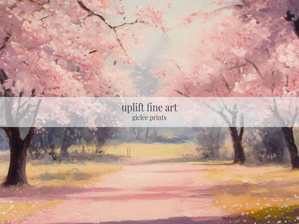 Cherry Blossom Painting - Moody Canvas Art - View 2