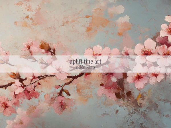 Cherry Blossom Painting - Moody Canvas Art - View 2