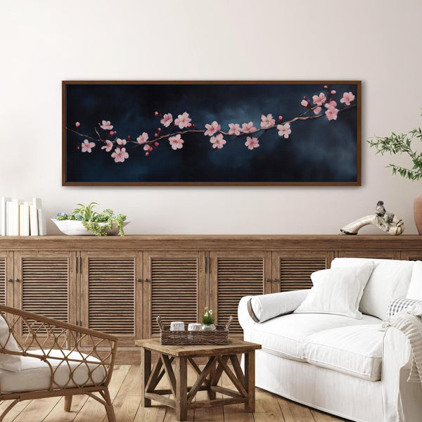 Cherry Blossom Painting - Moody Canvas Art - View 6
