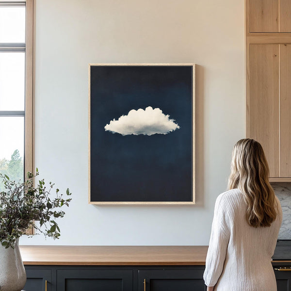 Vintage Navy Cloud Wall Art Canvas Art