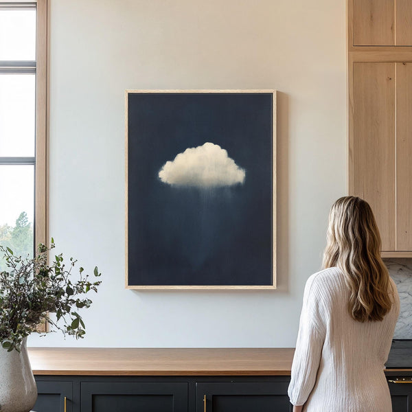 Vintage Navy Cloud Wall Art Canvas Art