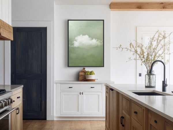 Minimalist Sage Green Cloud Art Print Canvas Art for Office - View 8