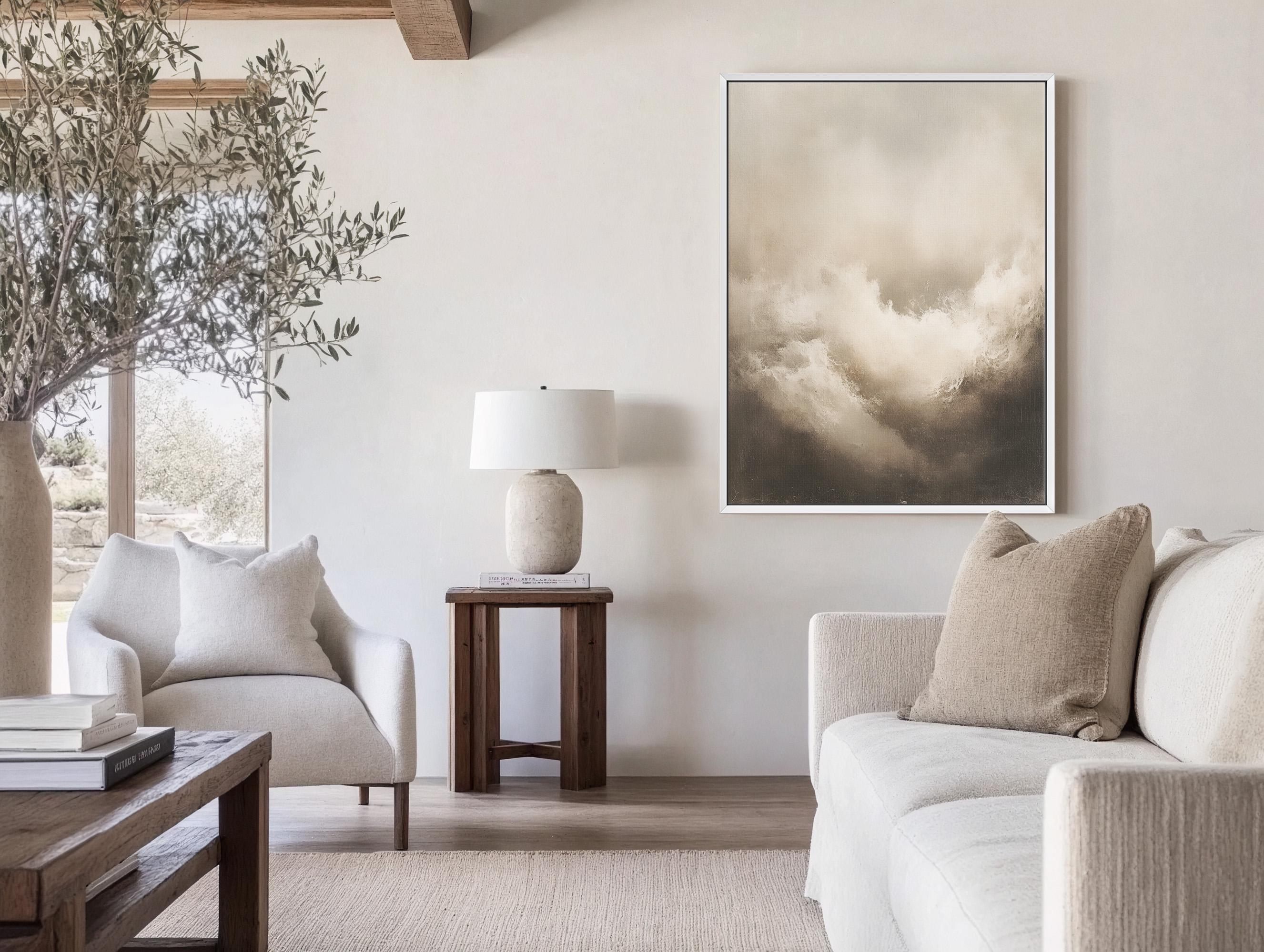 Vintage Abstract Waves Art Canvas Art - View 6