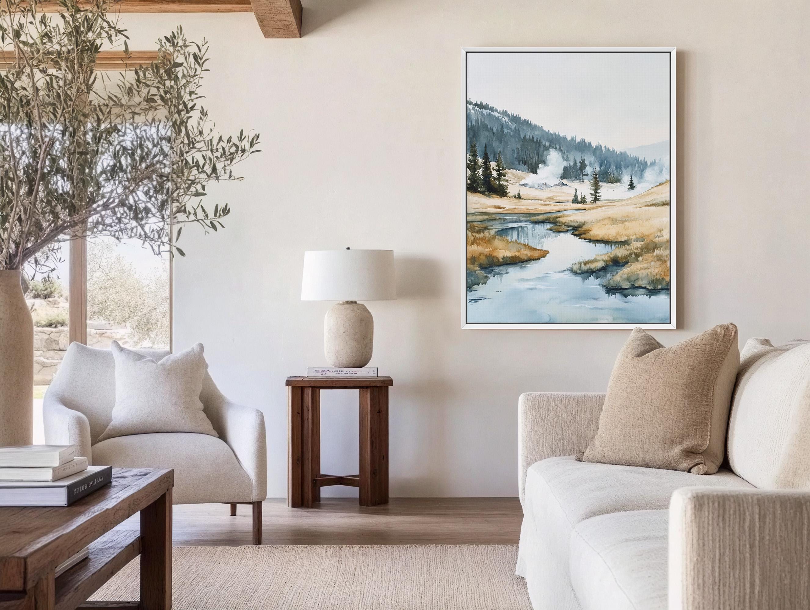 Yellowstone National Park Art Painting - Rustic Canvas Art for Living room - View 8