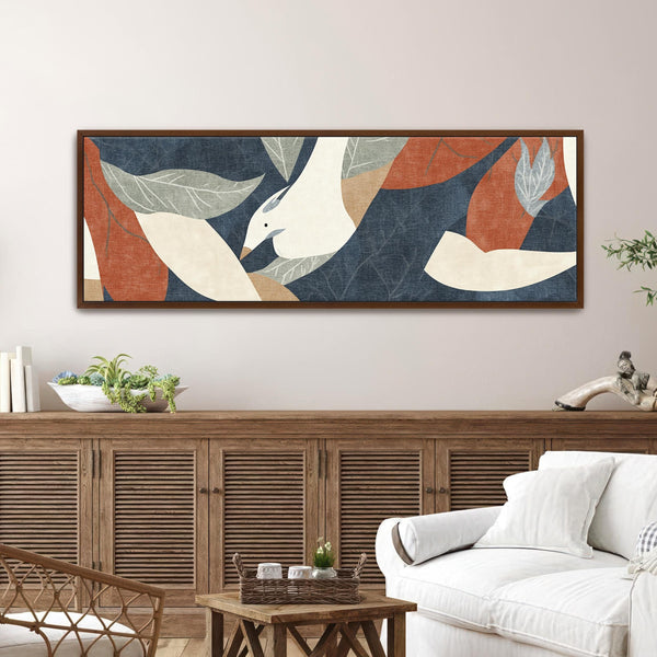Abstract Vintage Bird Illustration Wall Art Canvas Art