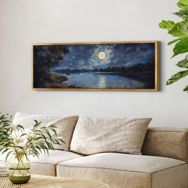 Moon At Night Painting - Moody Canvas Art - View 7