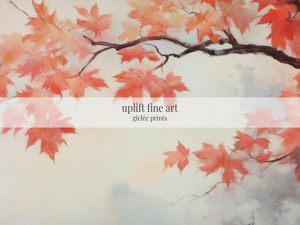 Rustic Red Leaves Wall Art Canvas Canvas Art - View 2