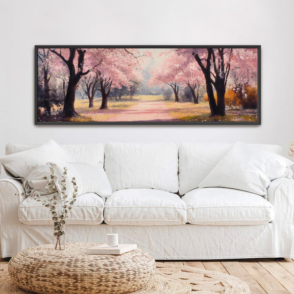Cherry Blossom Painting - Moody Canvas Art - View 3