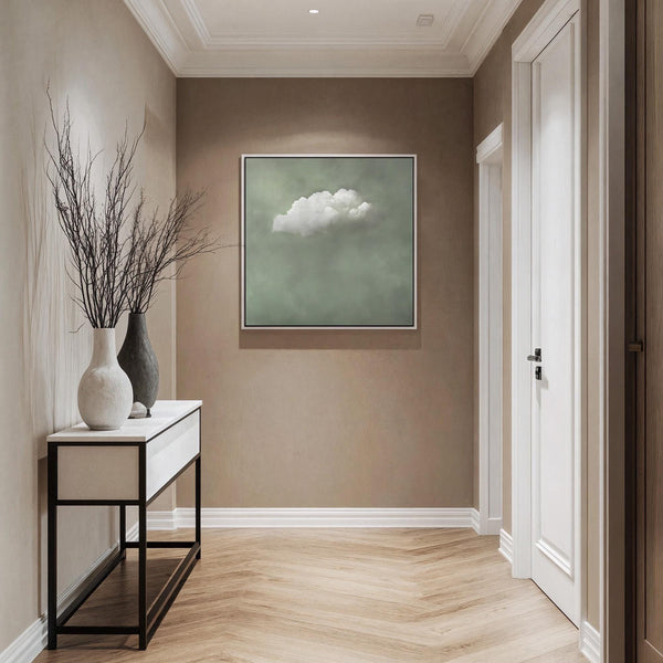 Minimalist Sage Green Cloud Art Print Canvas Art for Office - View 8