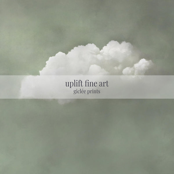 Minimalist Sage Green Cloud Art Print Canvas Art for Office - View 2