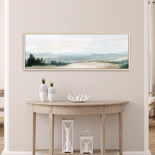 Misty Mountain Landscape Canvas Art - Abstract Canvas Art for Living room