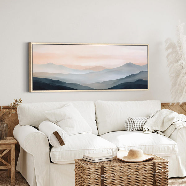 Blue Mountain Canvas Wall Art - Abstract Canvas Art