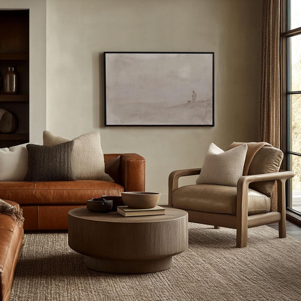 Jesus Leaves The 99 Framed Canvas Art - Neutral Canvas Art for Living room - View 6