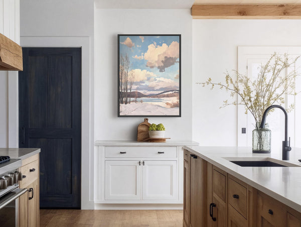 Winter Lake Canvas Wall Art Print - Vintage Canvas Art