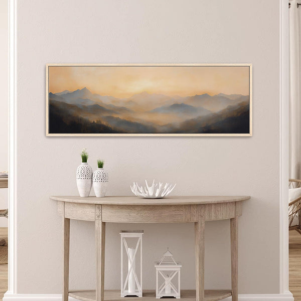 Golden Mountain Sunset Wall Art - Moody Canvas Art - View 4