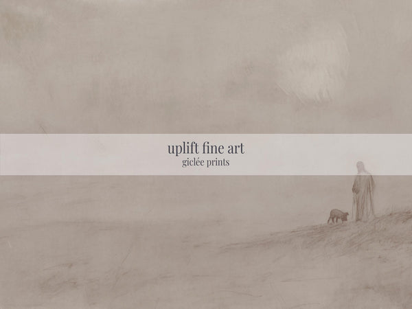 Jesus Leaves The 99 Framed Canvas Art - Neutral Canvas Art for Living room - View 2