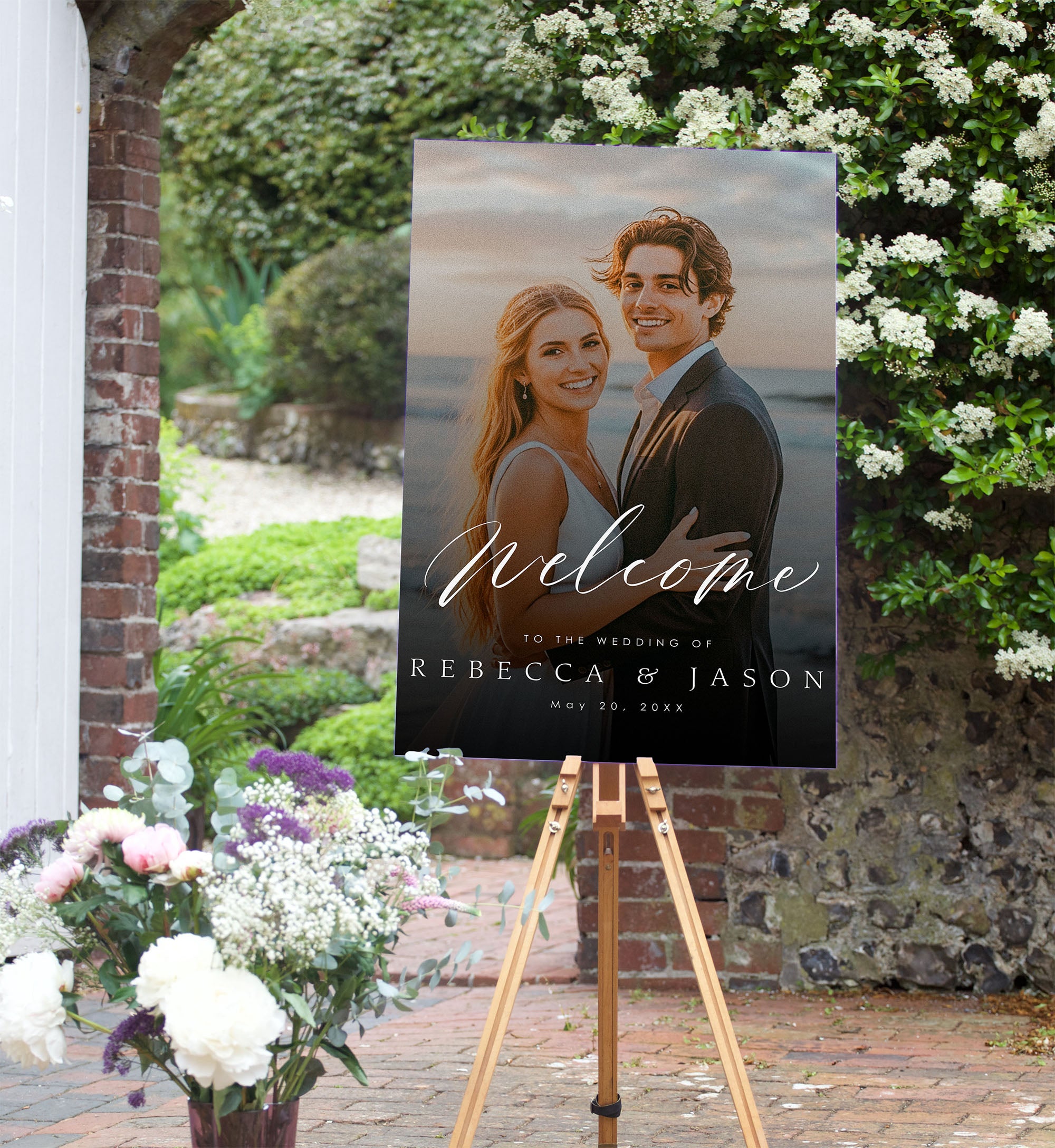 Custom Photo Wedding Welcome Sign D16