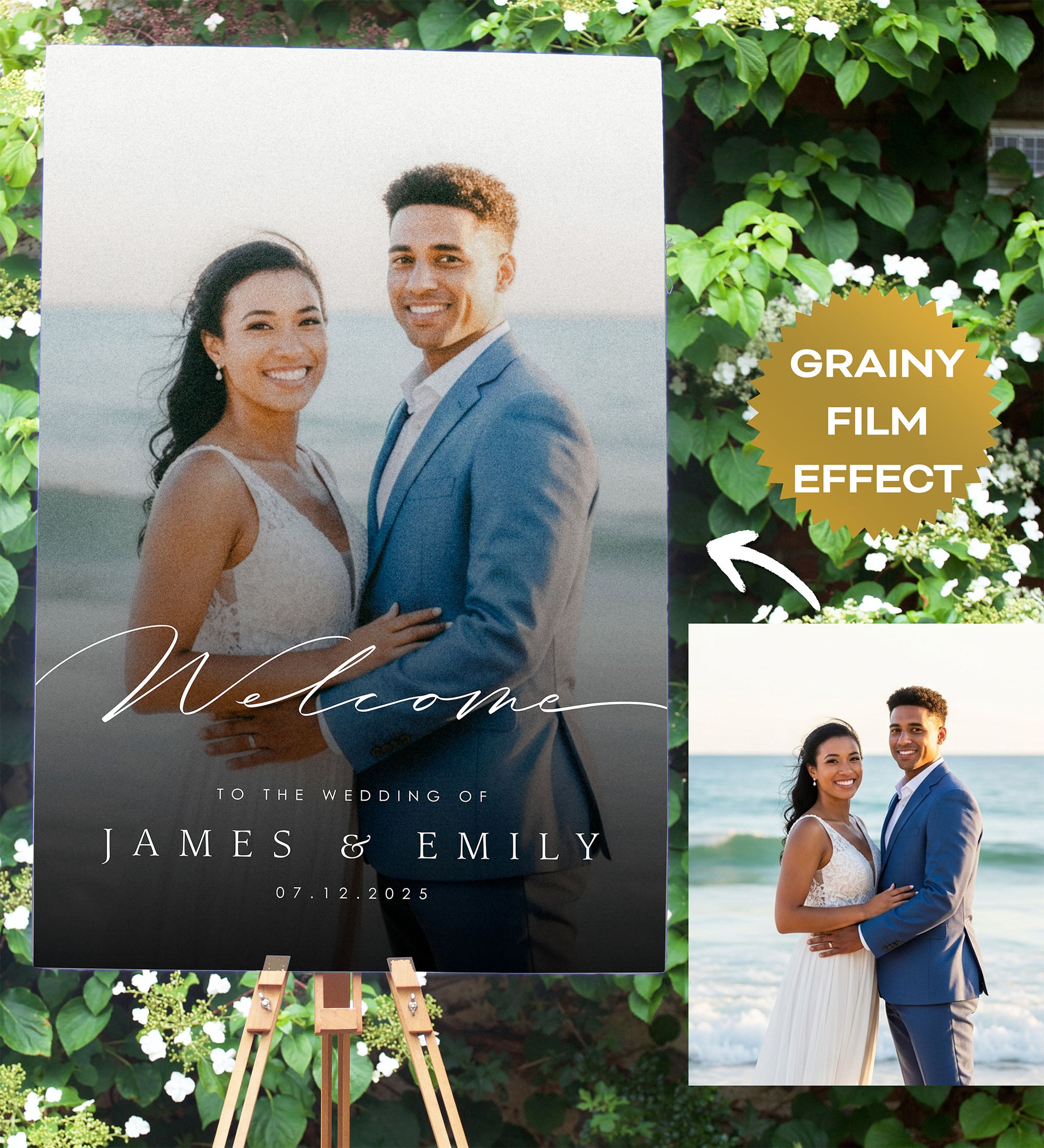 Custom Photo Wedding Welcome Sign D13
