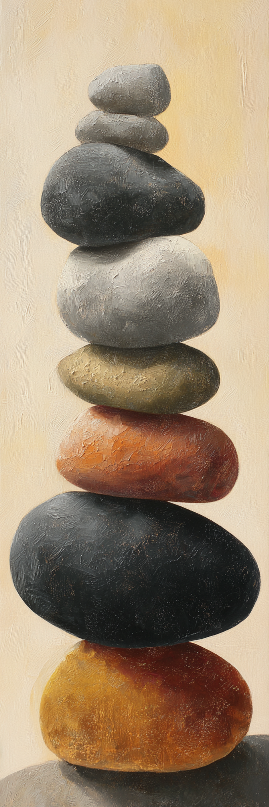 Zen Stacked Stones Vertical Canvas Print