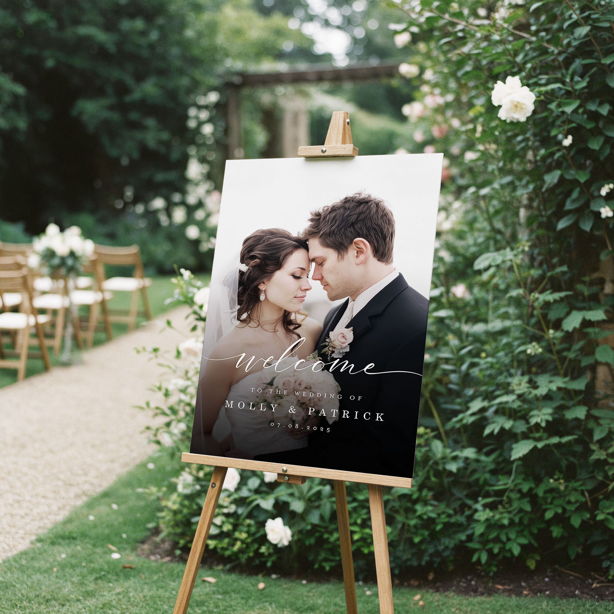 Custom Wedding Welcome Sign with Photo D9