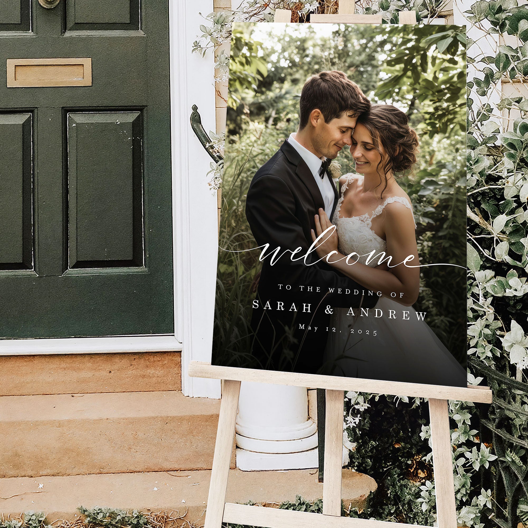 Custom Wedding Welcome Sign with Photo D9