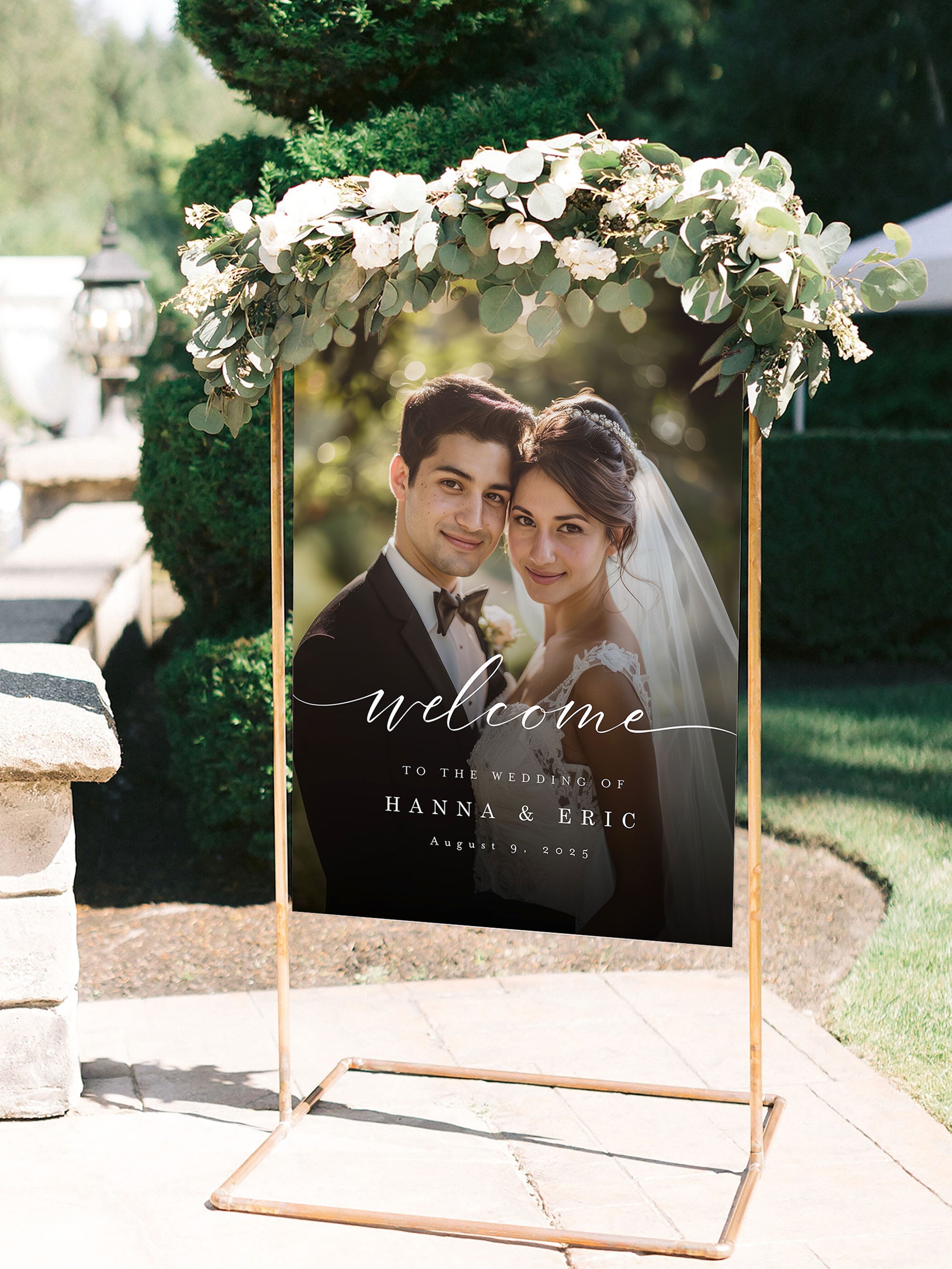 Custom Wedding Welcome Sign with Photo D9