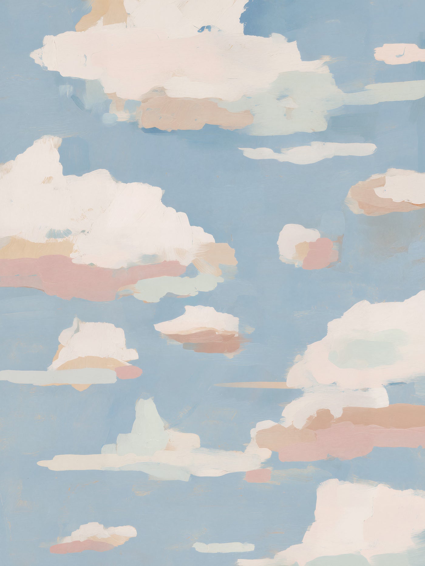 Dreamscape Pastel Cloud Canvas - Abstract Blue Sky Wall Art Print