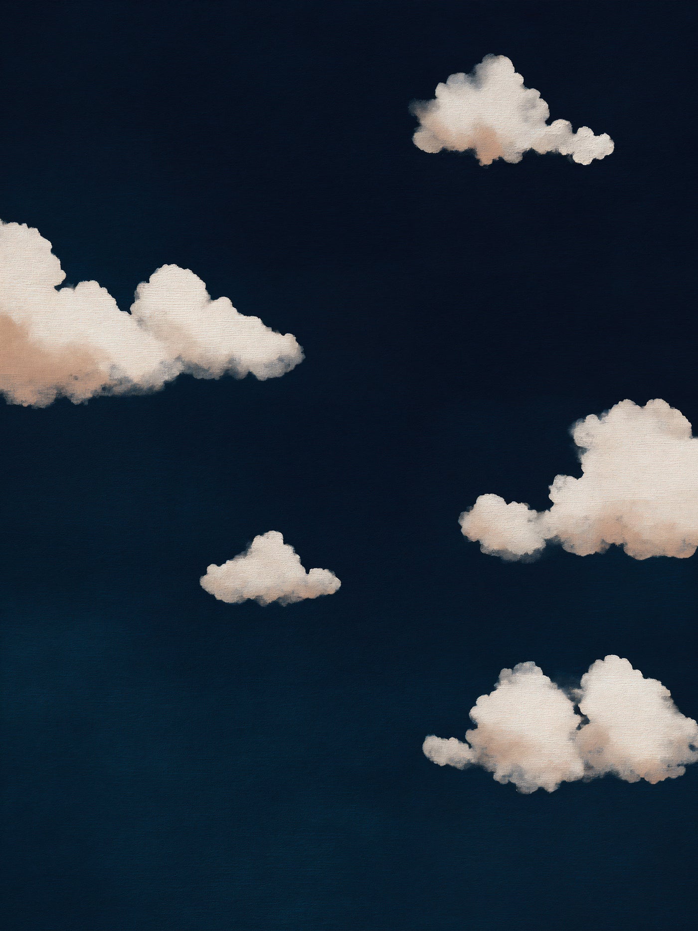 Navy Dreams Cloud Canvas Wall Art - Modern Abstract Sky Print