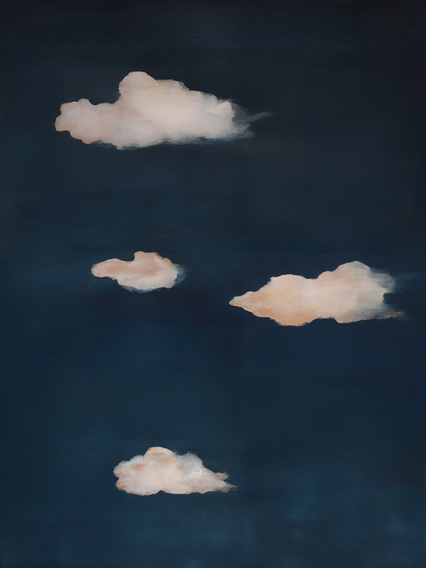 Midnight Reverie Cloud Wall Art - Abstract Navy Sky Canvas Print