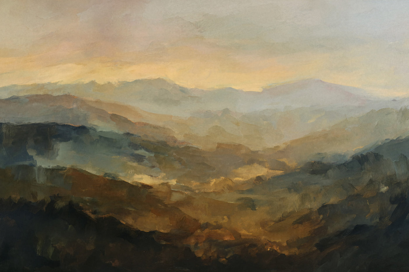 Mountain Range Abstract Canvas Art Print